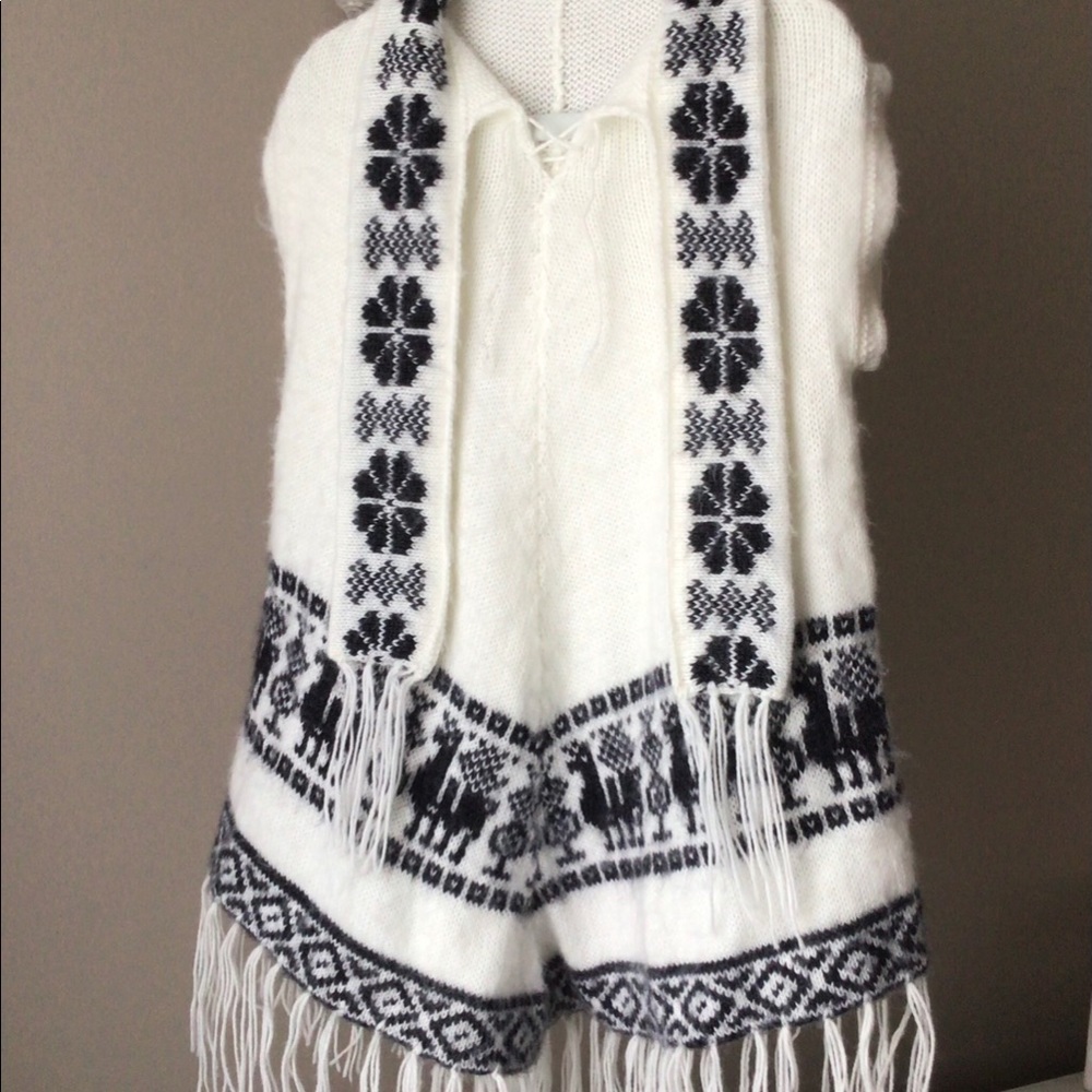 Children's Poncho alpaca with cap